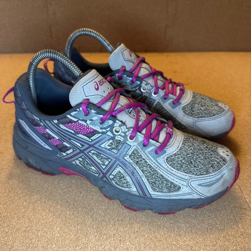 ASICS Gel-Venture 6 Womens Trail Running Shoes Grey Purple 1012A504 Size 8
